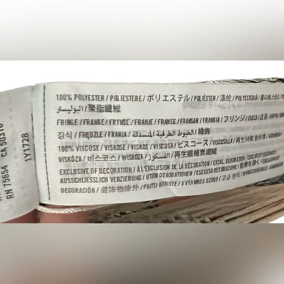 Abercrombie & Fitch Boho Cover Up Cardigan Black Floral Fringe Kimono Gypsy S - Picture 7 of 7